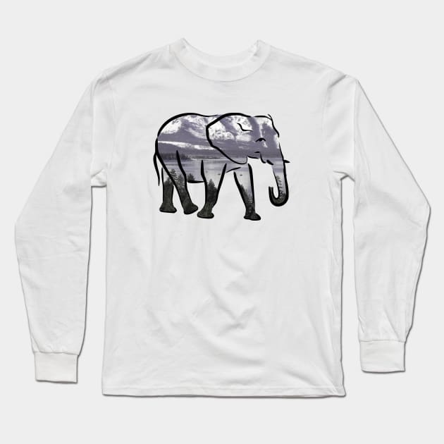 Elephant Adventure Long Sleeve T-Shirt by Shrenk